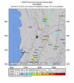 ＵＳＧＳ、21時34分28秒　Ｍ７．４　中米コロンビア 北緯4.