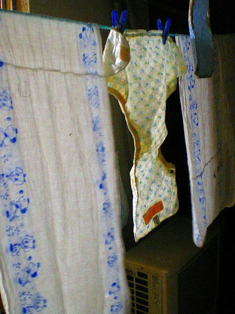お漏らし君のおむつ干してます