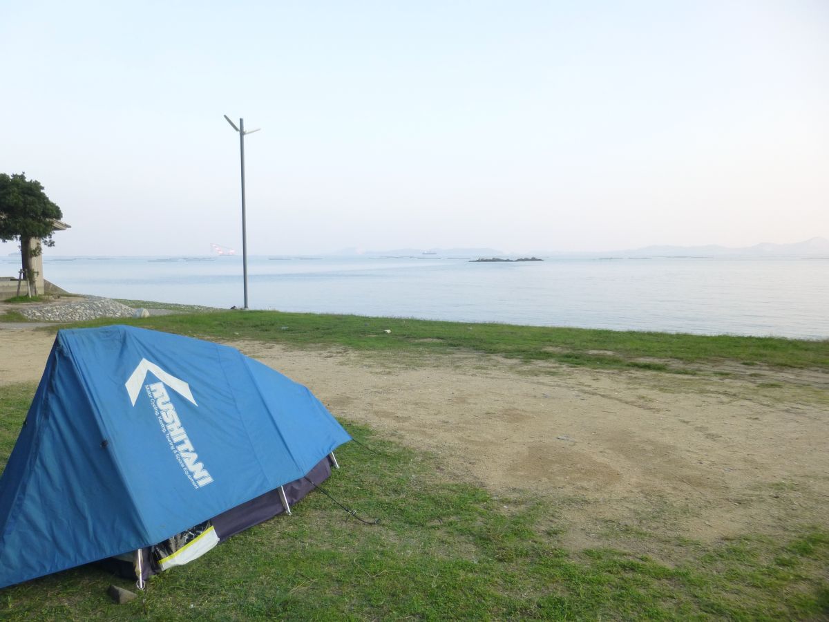 今日は丸山キャンプ場（無料） 海辺のキャンプは初めて