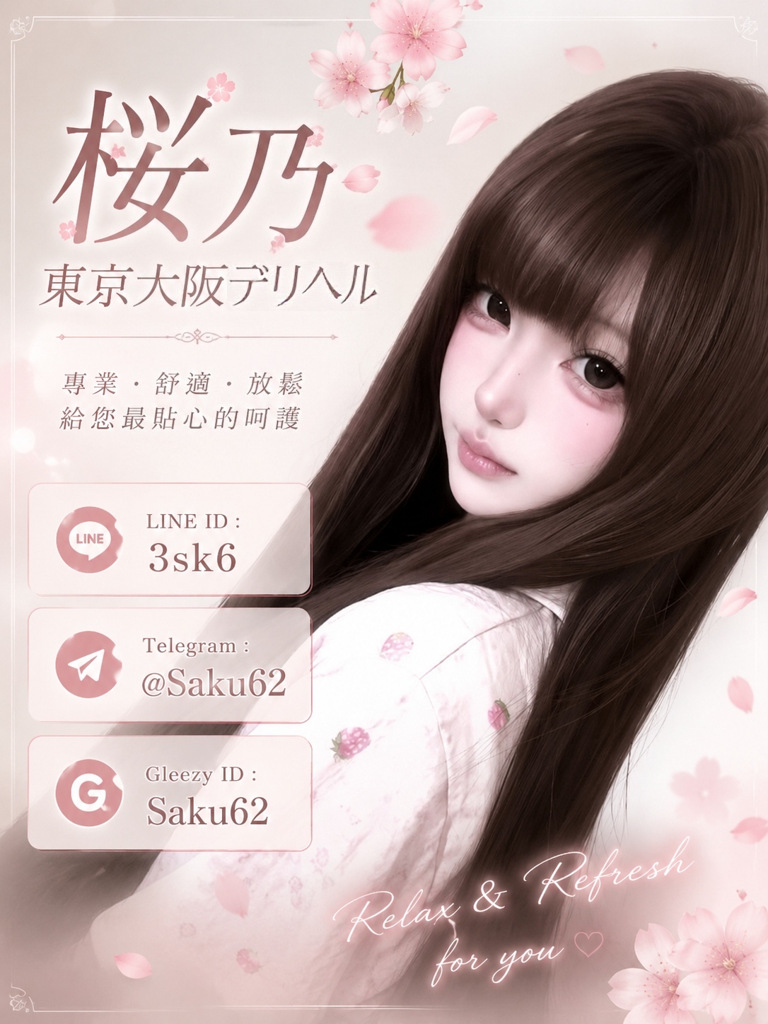 桜乃｜東京・大阪 高級デリヘル・出張エステ｜即日予約対応 LIN